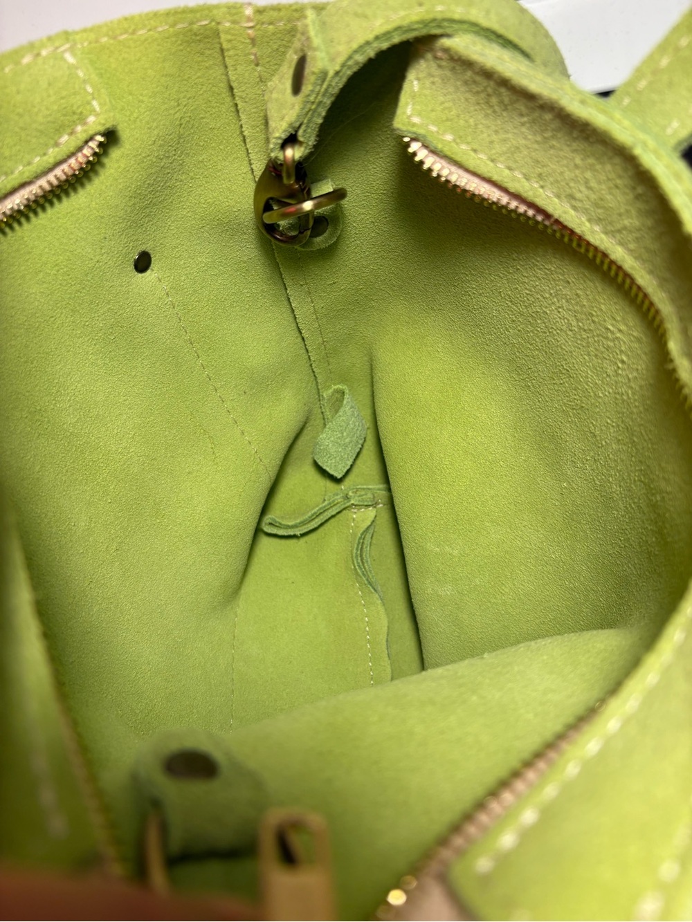 Portland Leather Goods | Mini Tote | Lime Suede - Picture 13 of 15